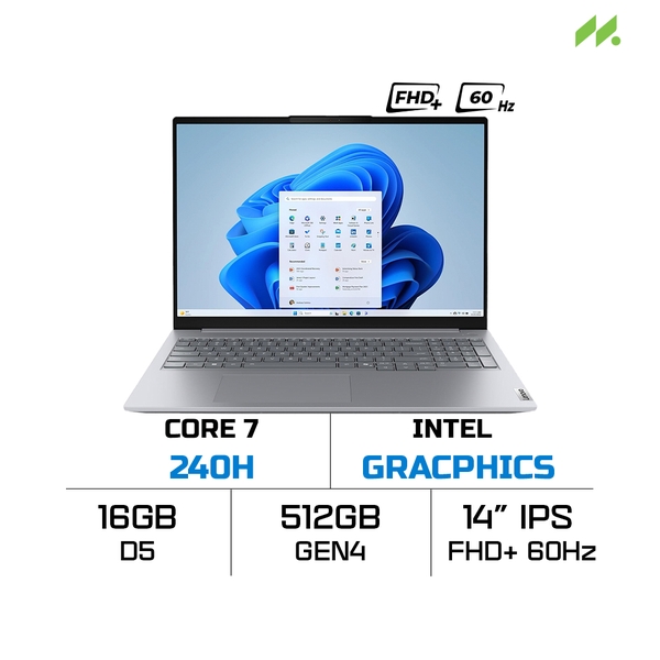 Laptop Lenovo Thinkbook 14 Gen 8 IRL 21SG007PVA (Core 7 240H, Intel Graphics, RAM 16GB DDR5, SSD 512GB, 14 Inch IPS WUXGA 60Hz)