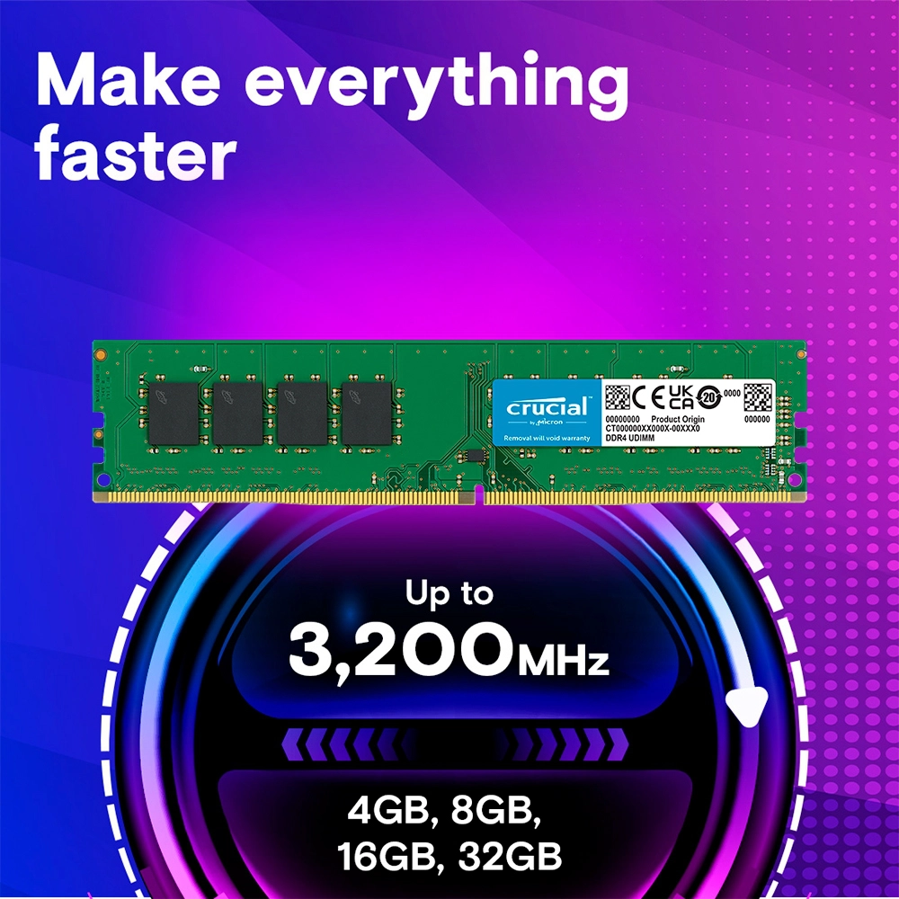 Ram PC Crucial 8GB 3200MHz DDR4 CT8G4DFRA32A