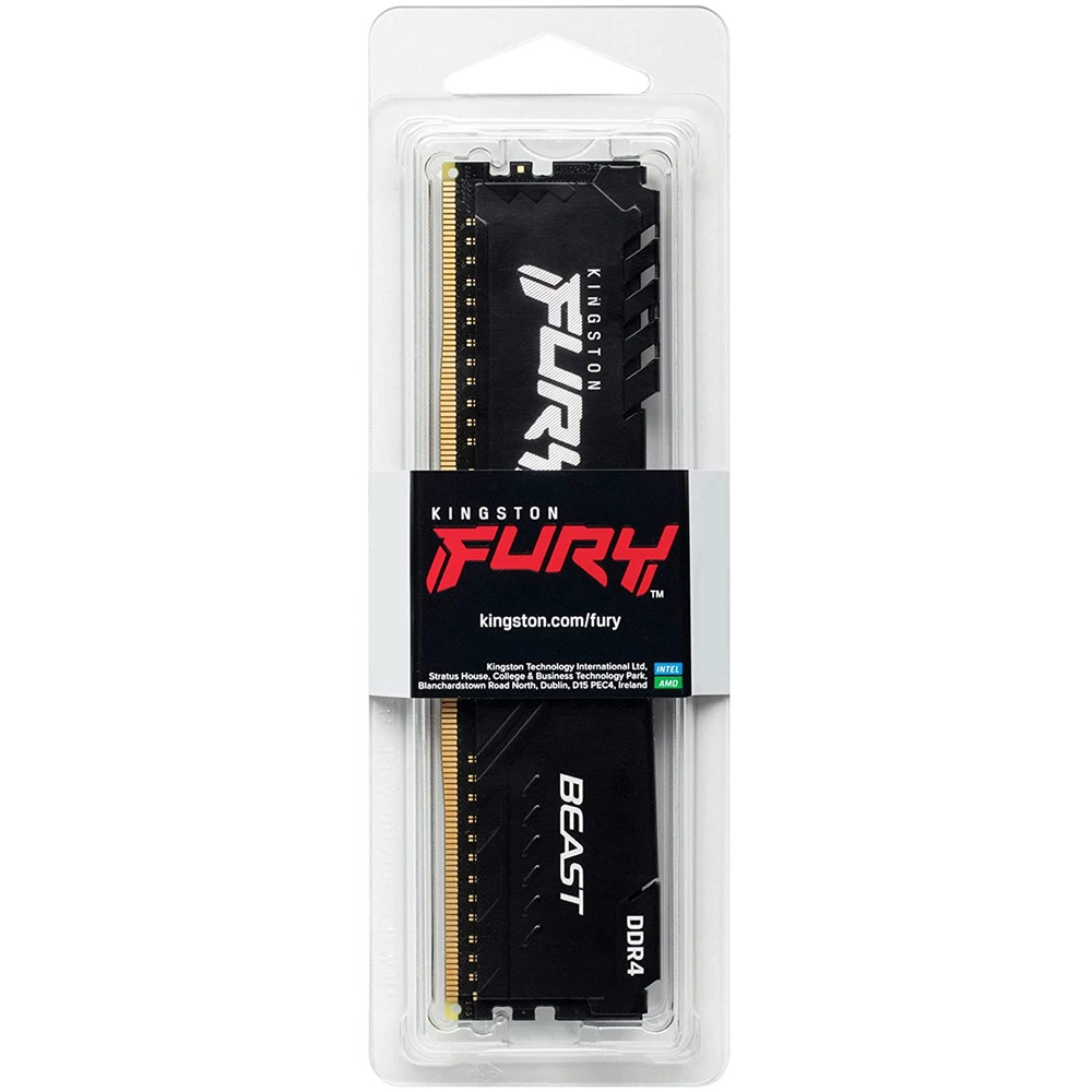 Ram PC Kingston Fury Beast Black 8GB 3200MHz DDR4 KF432C16BB/8WP